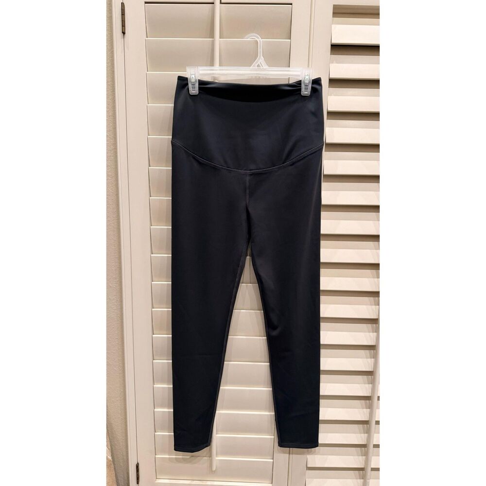 Motherhood Maternity Black Leggings Size S High Waist Over Belly Nylon Spandex - Picture 2 of 2